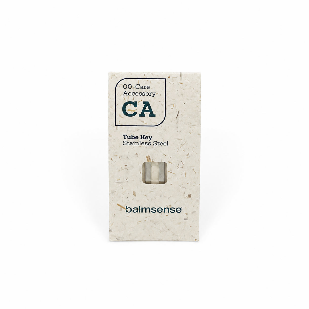 Tube Key Stainless Steel van Balmsense in kaartje, RVS tubeknijper voor het rustig oprollen van een aluminium tube.