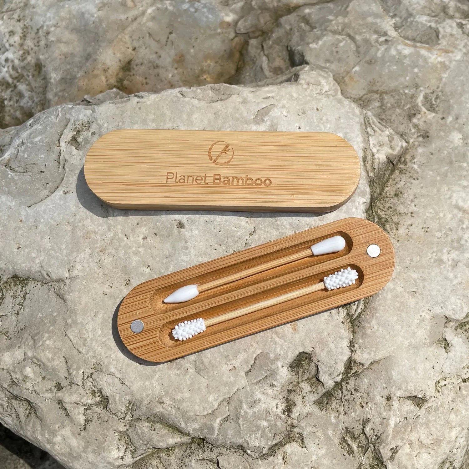 Herbruikbare Wattenstaafjes in Bamboe Doosje